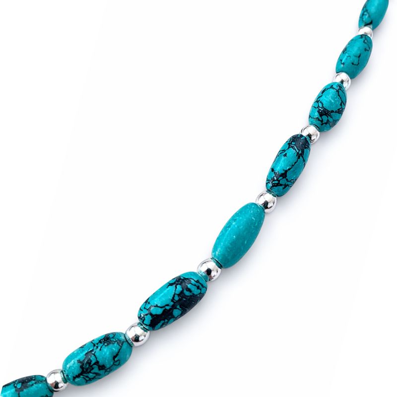 Parure Collier (50 cm) & Bracelet (17 cm) Turquoise Népalais