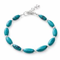 Parure Collier (50 cm) & Bracelet (17 cm) Turquoise Népalais