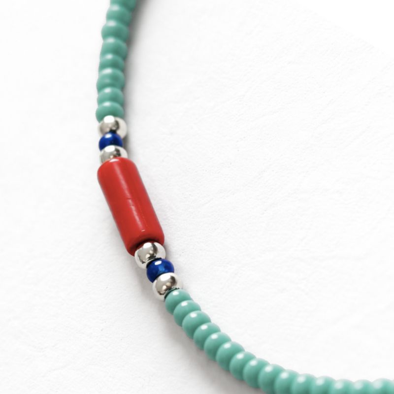 Collier Lapis, Turquoise & Coralite Népalais Fin (42 cm)