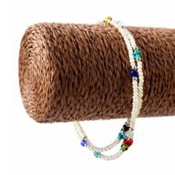 Bracelet de Cheville Double Howlite & Perles Facettées Népalais (22 cm)