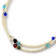 Bracelet de Cheville Double Howlite & Perles Facettées Népalais (22 cm)