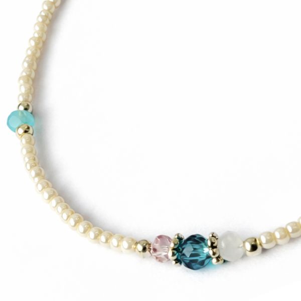 Bracelet de Cheville Howlite & Perles Facettées Népalais (22 cm)