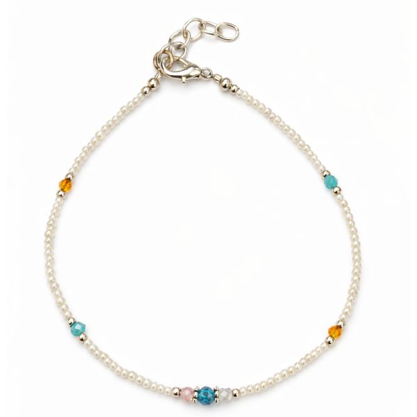 Bracelet de Cheville Howlite & Perles Facettées Népalais (22 cm)