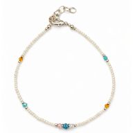 Bracelet de Cheville Howlite & Perles Facettées Népalais (22 cm)