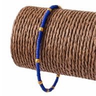 Bracelet de Cheville Lapis & Perles Laiton Népalais (22 cm)