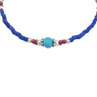Bracelet Népalais en Pierre Extra-Fine - Onyx Bleu