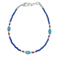 Bracelet Népalais en Pierre Extra-Fine - Onyx Bleu