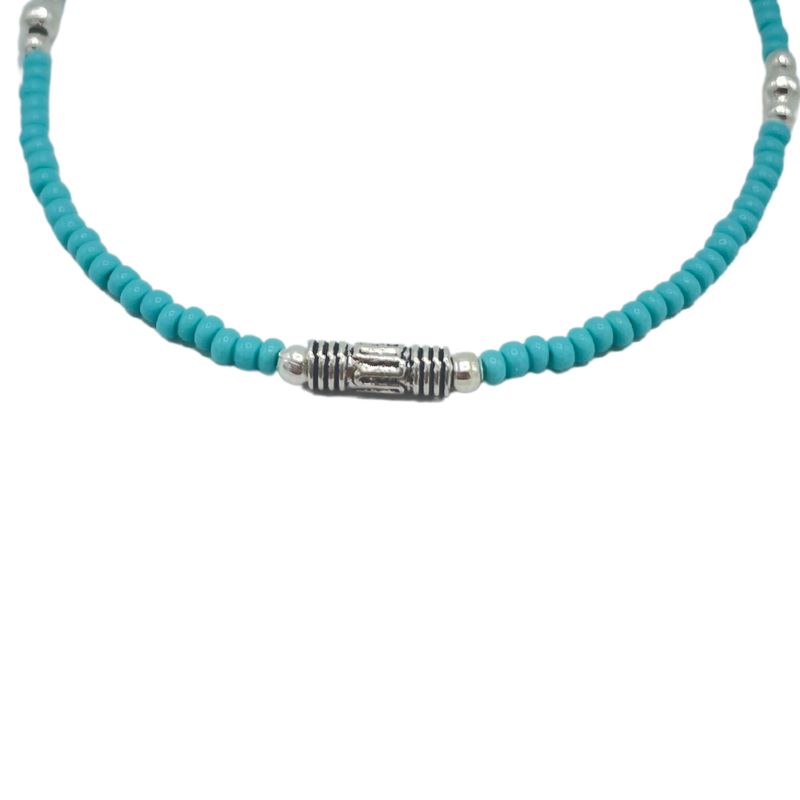Bracelet Népalais en Pierre Extra-Fine - Turquoise & Goutte