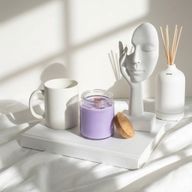Bougie Mèche en Bois Cire de Soja - Lavande Sauvage - Sans Étiquette