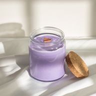 Bougie Mèche en Bois Cire de Soja - Lavande Sauvage - Sans Étiquette