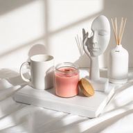 Bougie Mèche en Bois Cire de Soja - Rose de Minuit - Sans Étiquette