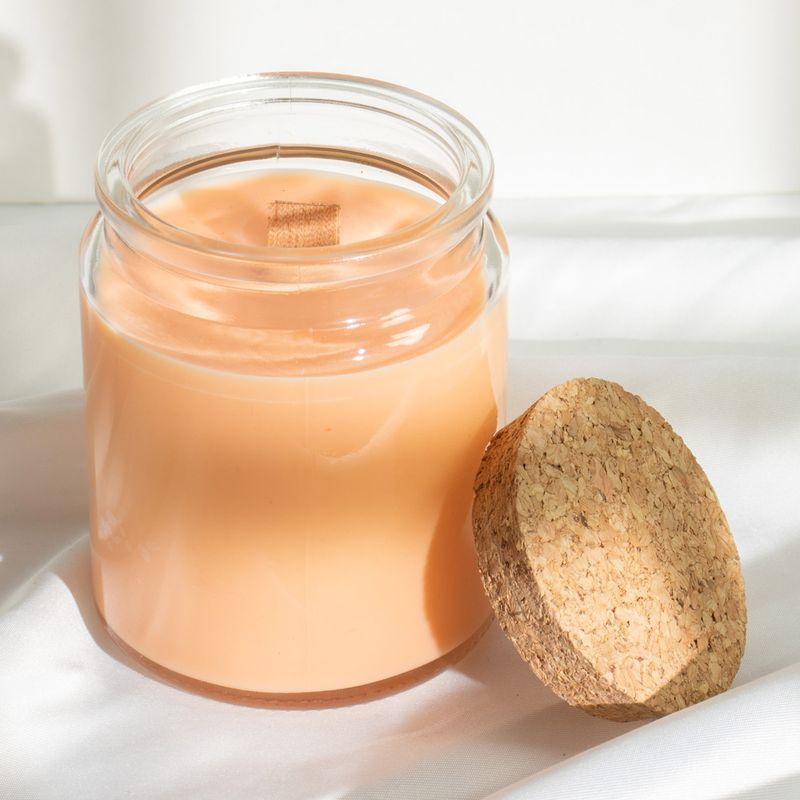 Bougie Mèche en Bois Cire de Soja - Zeste des Bois - Sans Étiquette