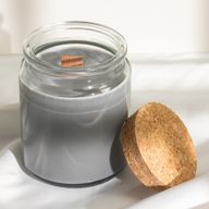 Bougie Mèche en Bois Cire de Soja - Cendre et fumée boisée - Sans Étiquette