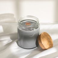Bougie Mèche en Bois Cire de Soja - Cendre et fumée boisée - Sans Étiquette