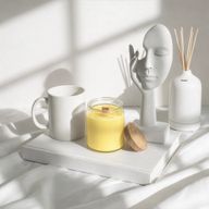 Bougie Mèche en Bois Cire de Soja - Résine Forestière - Sans Étiquette