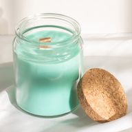 Bougie Mèche en Bois Cire de Soja - Mousse & Brume - Sans Étiquette