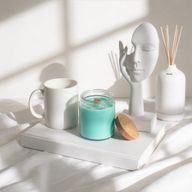 Bougie Mèche en Bois Cire de Soja - Mousse & Brume - Sans Étiquette