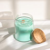 Bougie Mèche en Bois Cire de Soja - Mousse & Brume - Sans Étiquette