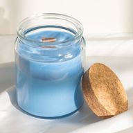 Bougie Mèche en Bois Cire de Soja - Sauge et Bois de Menthe  - Sans Étiquette