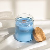 Bougie Mèche en Bois Cire de Soja - Sauge et Bois de Menthe  - Sans Étiquette