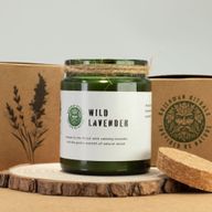 Bougie Greenman en cire de soja à mèche en bois - lavande sauvage
