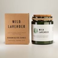 Bougie Greenman en cire de soja à mèche en bois - lavande sauvage