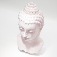 Lampe-buste de Bouddha - craquelé cerise - socle ovale