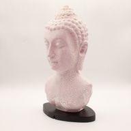 Lampe-buste de Bouddha - craquelé cerise - socle ovale