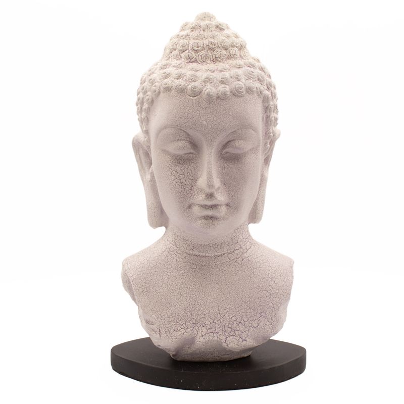Lampe-buste de Bouddha Craquelé lavande - socle ovale