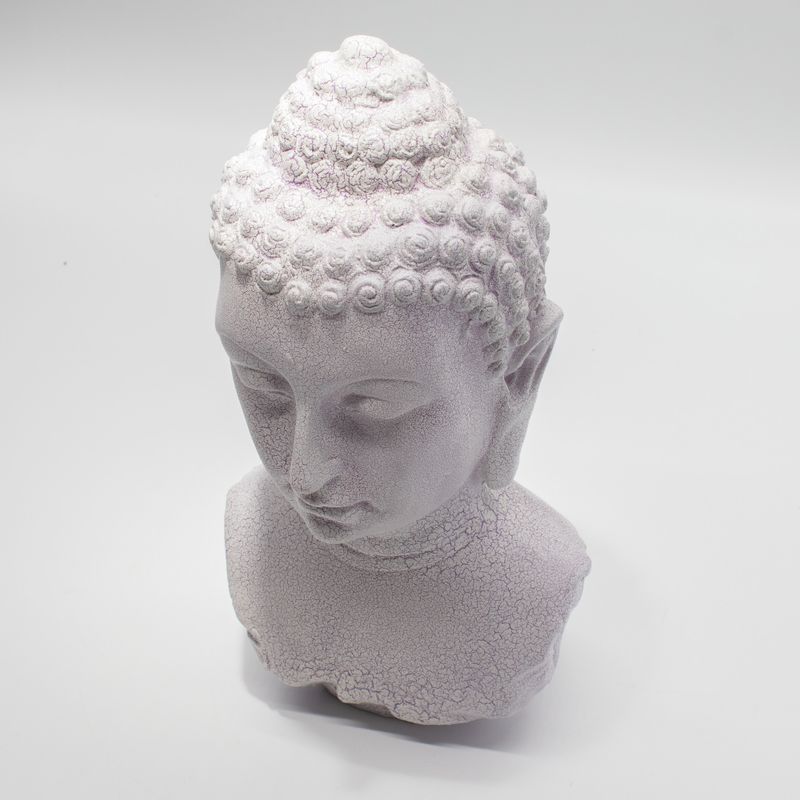 Lampe-buste de Bouddha Craquelé lavande - socle ovale