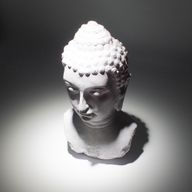 Lampe-buste de Bouddha Craquelé lavande - socle ovale