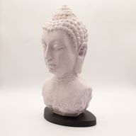 Lampe-buste de Bouddha Craquelé lavande - socle ovale