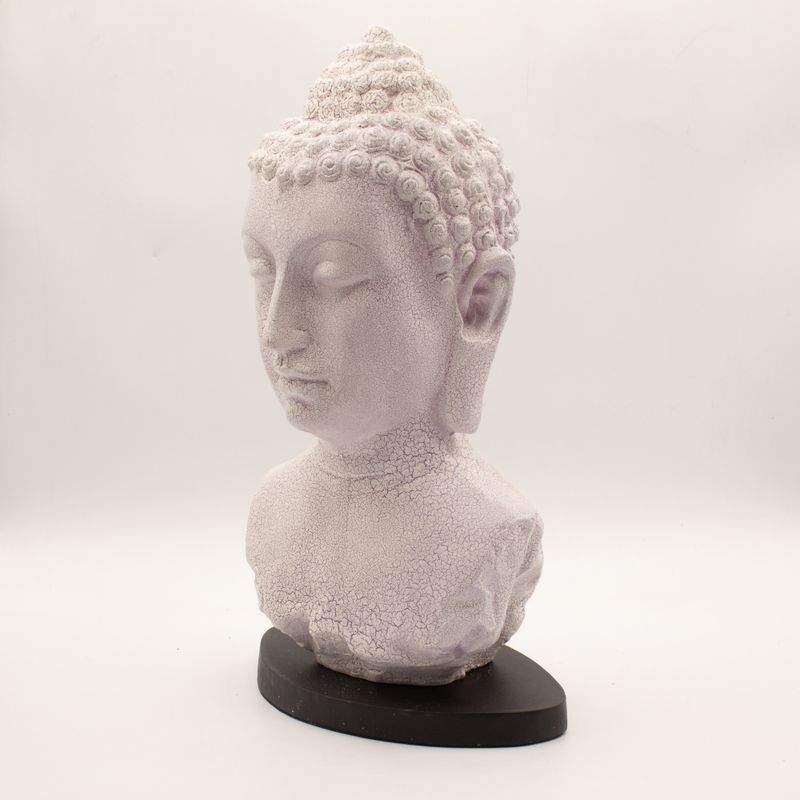 Lampe-buste de Bouddha Craquelé lavande - socle ovale