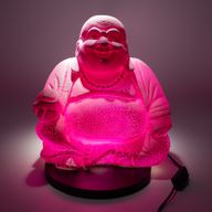 Lampe du Bouddha rieur - Fruit du dragon - Support rond