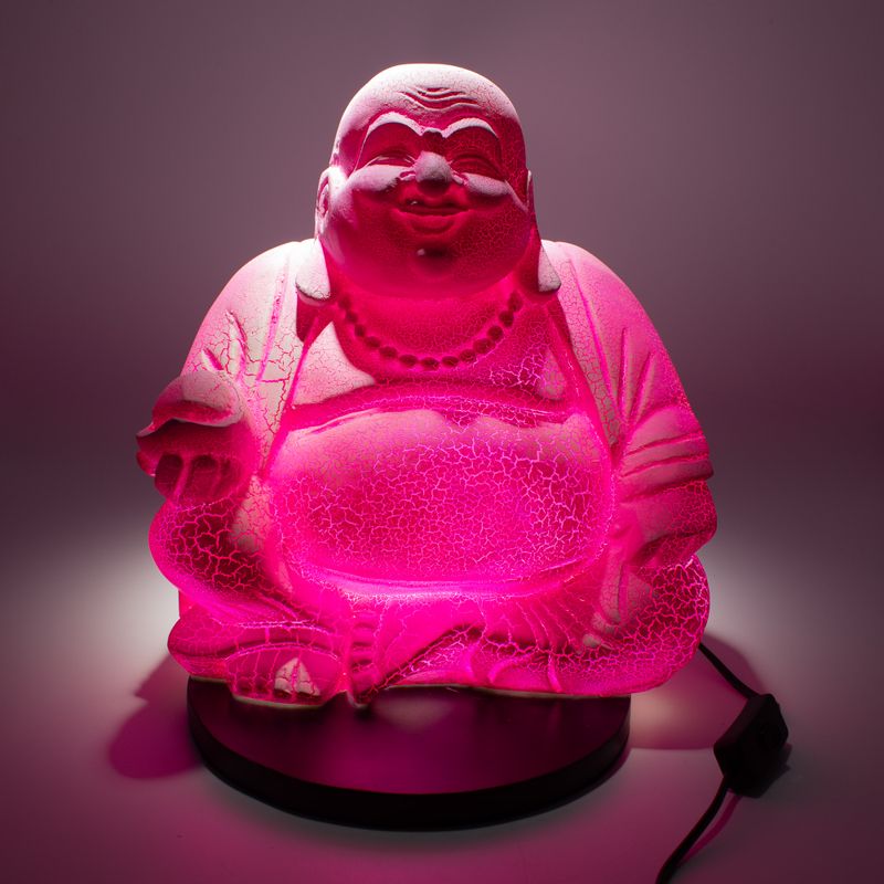 Lampe du Bouddha rieur - Fruit du dragon - Support rond