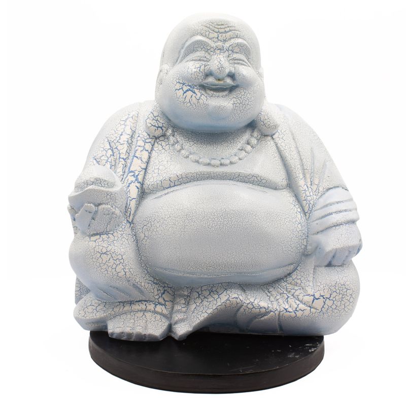 Lampe du Bouddha riant bleu ciel - socle rond