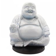 Lampe du Bouddha riant bleu ciel - socle rond