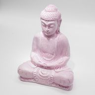 Lampe Bouddha Méditation Cerise Craquelée - Support Ovale