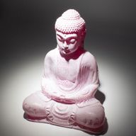 Lampe Bouddha Méditation Cerise Craquelée - Support Ovale