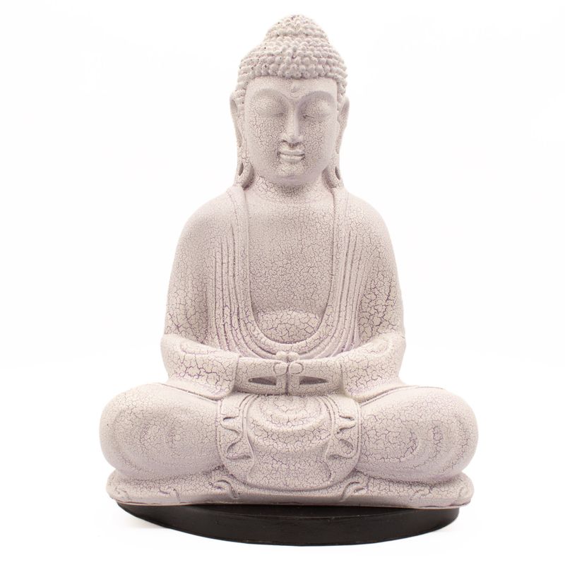 Lampe Bouddha Méditation Lavande Craquelé - Support Ovale