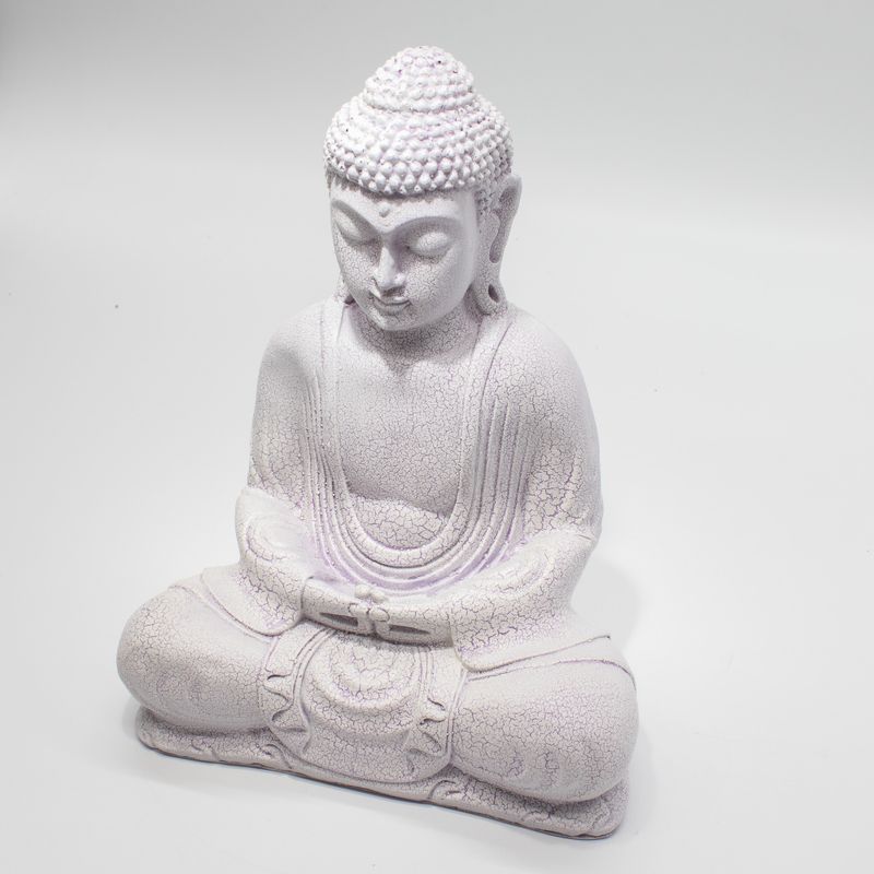 Lampe Bouddha Méditation Lavande Craquelé - Support Ovale