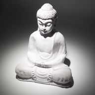 Lampe Bouddha Méditation Lavande Craquelé - Support Ovale
