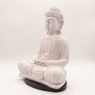 Lampe Bouddha Méditation Lavande Craquelé - Support Ovale