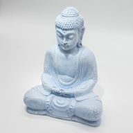 Méditation Bouddha Lampe Bleu Ciel - Support Ovale