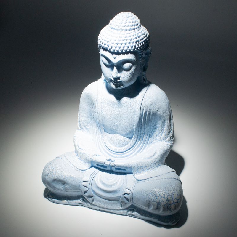 Méditation Bouddha Lampe Bleu Ciel - Support Ovale