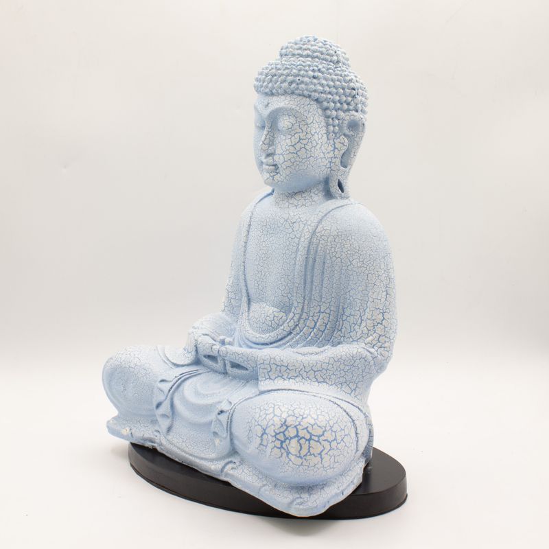 Méditation Bouddha Lampe Bleu Ciel - Support Ovale
