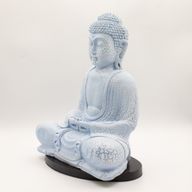 Méditation Bouddha Lampe Bleu Ciel - Support Ovale