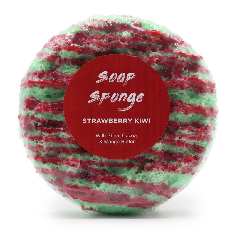 Éponge Savonneuse Triple Beurre – Fraise & Kiwi
