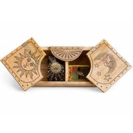 Boîte coulissante gravée du Soleil et de la Lune