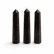 Pointes d'obélisque à six faces en pierre gemme d'environ 11 cm - Tourmaline noire